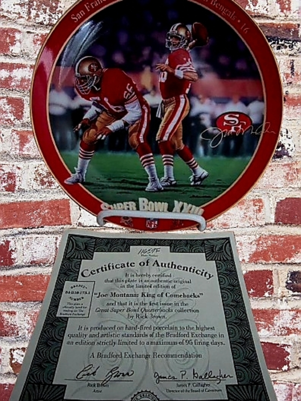 π£ Vintage 1994 NFLπ QB 49ers Joe Montana King π of Comebacks XXIII Plate - Picture 3 of 3